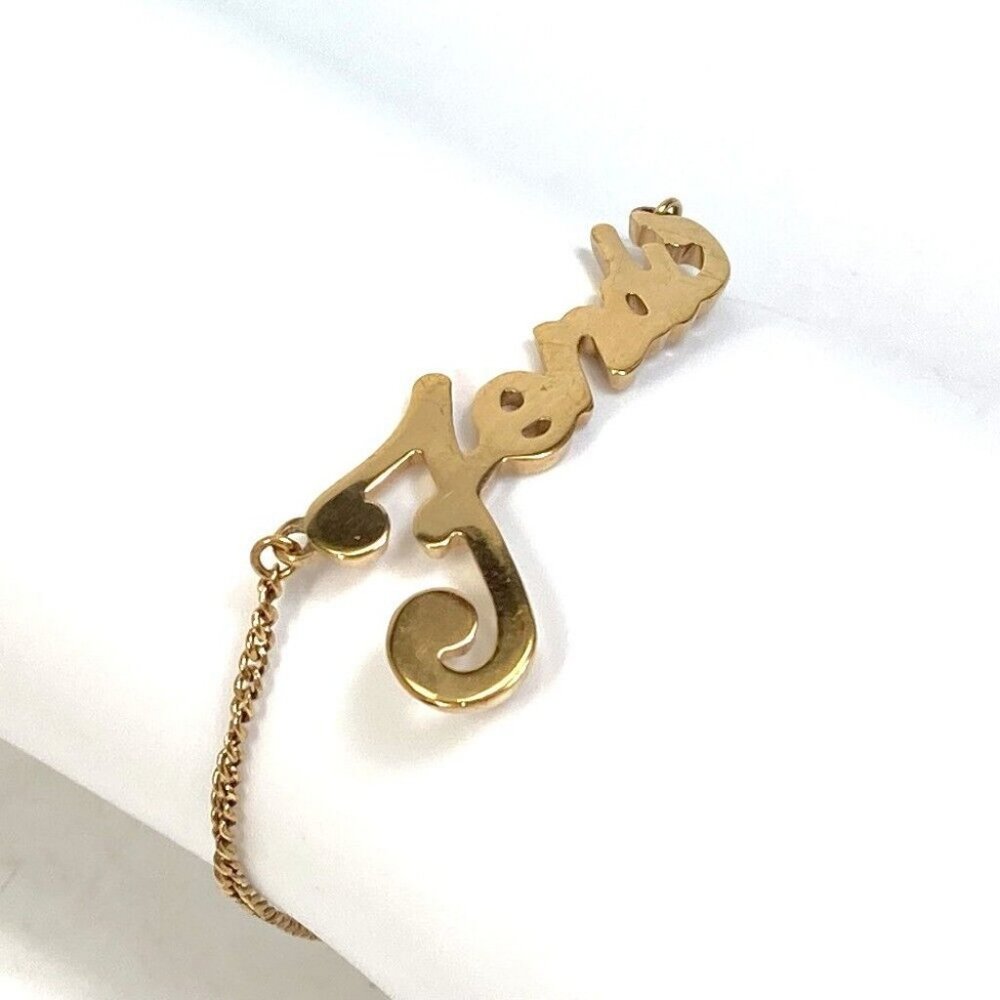 AUTHENTIC FENDI Accessories logo Bracelet Metal Gold - Picture 10 of 10